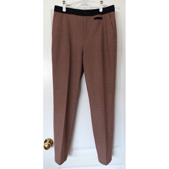 Grey Jason Wu red, black, grey houndstooth ankle grazer pants - Picture 2 of 9